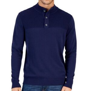 Club Room Men's Button Mock Neck Sweater